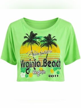 Popular sports like green cropped Virginia Beach tshirt